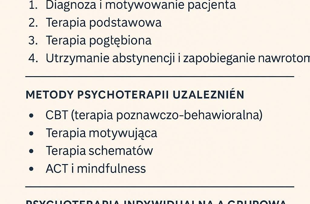 Psychoterapia leczenia uzależnień — etapy, metody i skuteczność